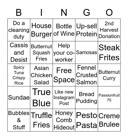 Everly Bingo Card
