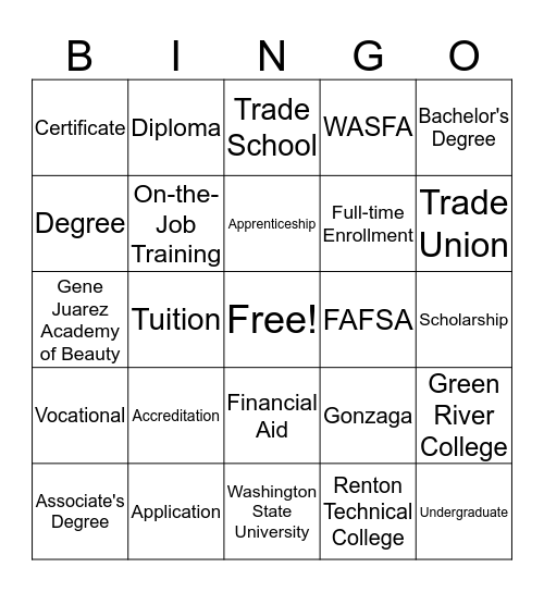 T-2-4 Lingo Bingo Card