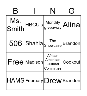 AACC Bingo Card