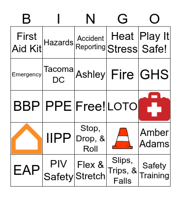 Safety Bingo Card