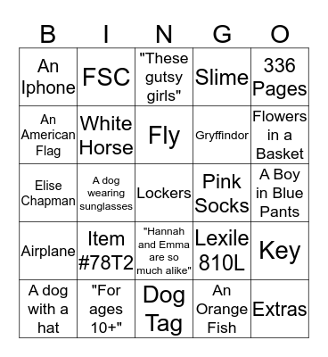 Tab October Bingo Card