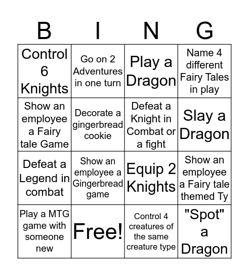 Throne of Eldraine Bingo Card