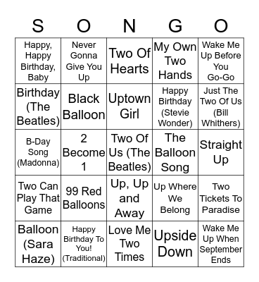 Jenna's Growing UP! Bingo Card