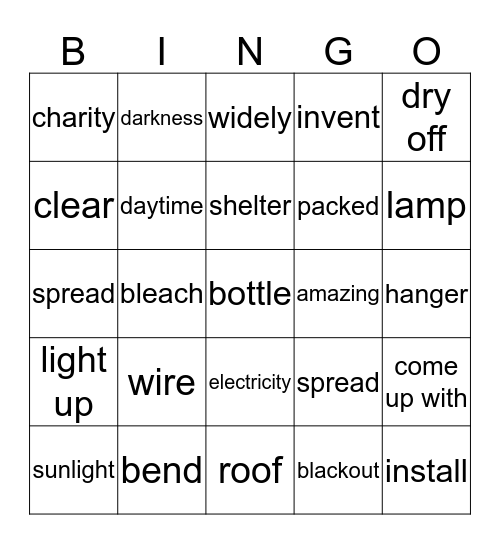 Lesoon7. Think Big, Start Small Bingo Card