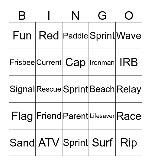 Nippers 2014 Bingo Card