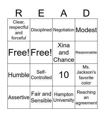 Vocabulary Bingo Set #2 Bingo Card
