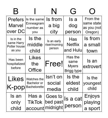 Floor Bingo: Round 3 Bingo Card