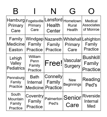 St Luke's BINGO Game #2 Bingo Card
