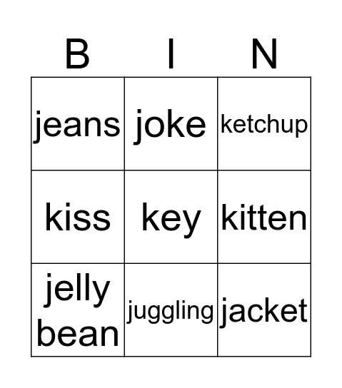 JKJK Bingo Card