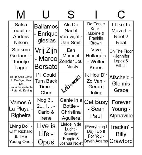 112 Bingo Card