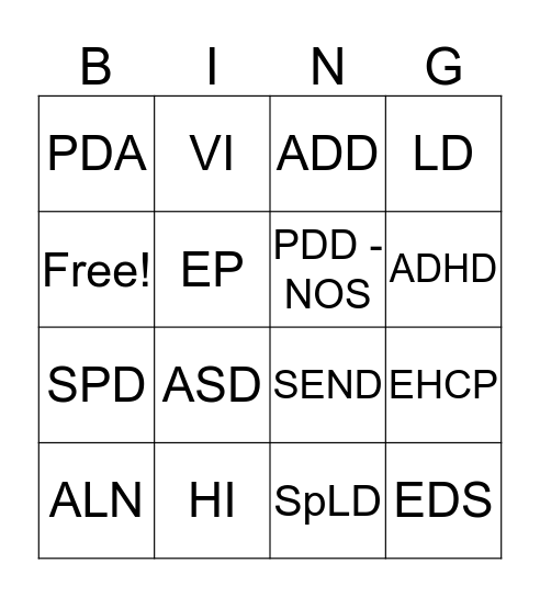 LD Bingo Card