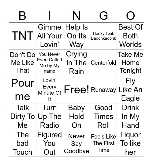 Misc. Hits Bingo Card