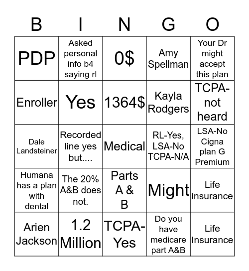 QA Bingo Card