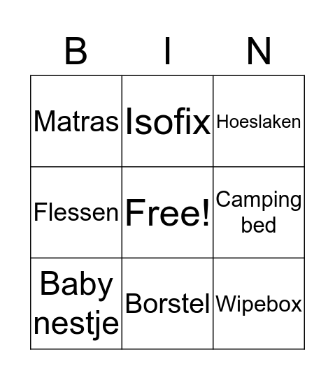 Babyshower Mandy  Bingo Card