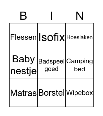 Babyshower Mandy  Bingo Card