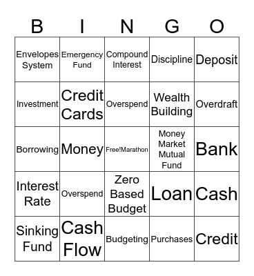 Money Bingo! Bingo Card