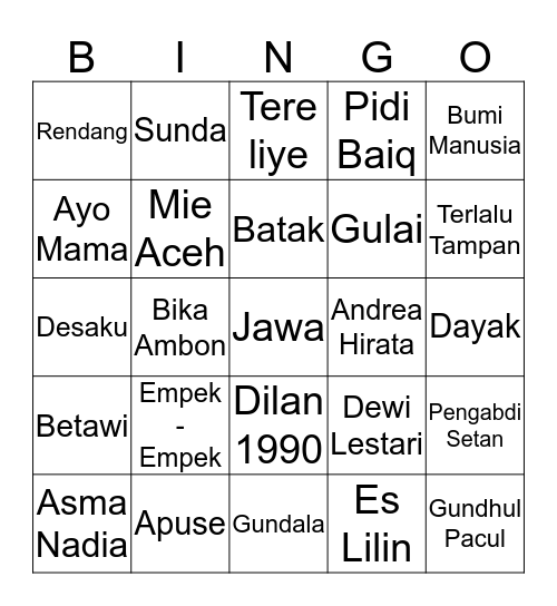 TATJANA <3 Bingo Card