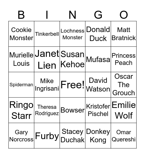 Browning Birthday Bingo Card