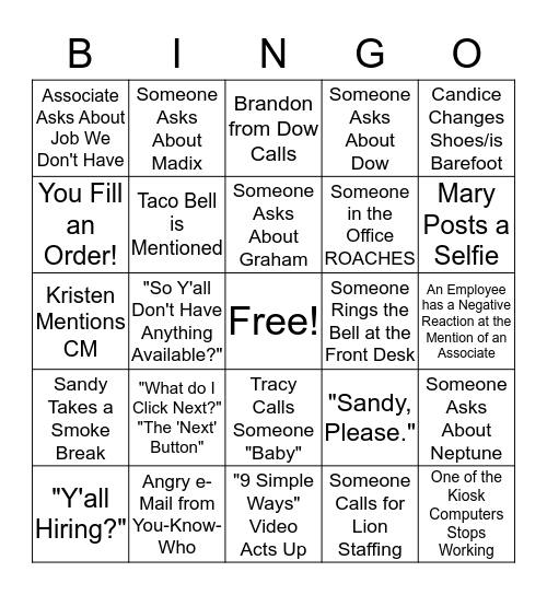 Elwood Staffing Bingo Card