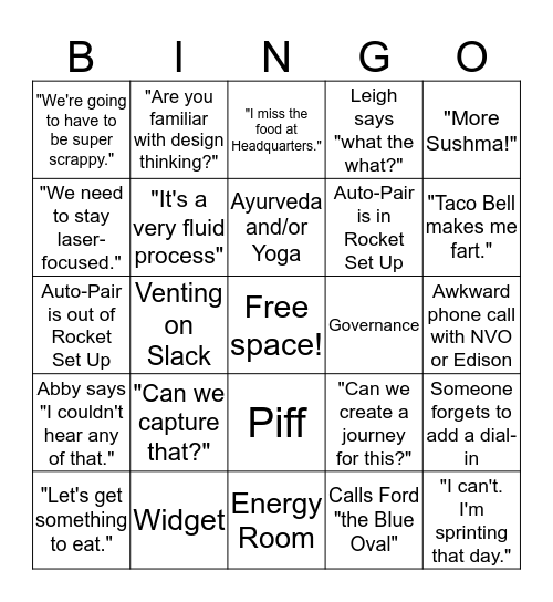 RS & Onboarding Team Bingo Card