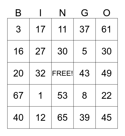 Numbers will be delivered/fax weekly. Winning cards can be turned into Vera with At Home Healthcare 903.930.4777 Bingo Card