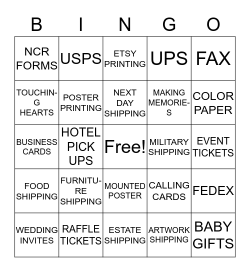 ISLAND SHIP CENTER BINGO Card