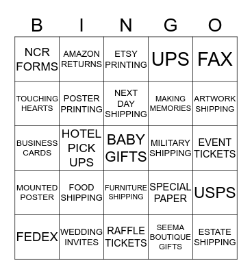 ISLAND SHIP CENTER BINGO Card