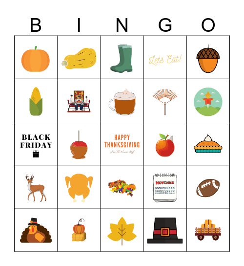 Thanksgiving Bingo Card