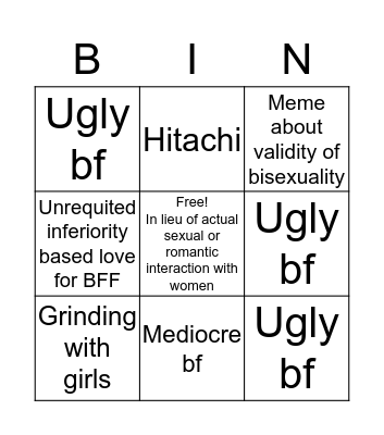Bisexual girl Bingo Card