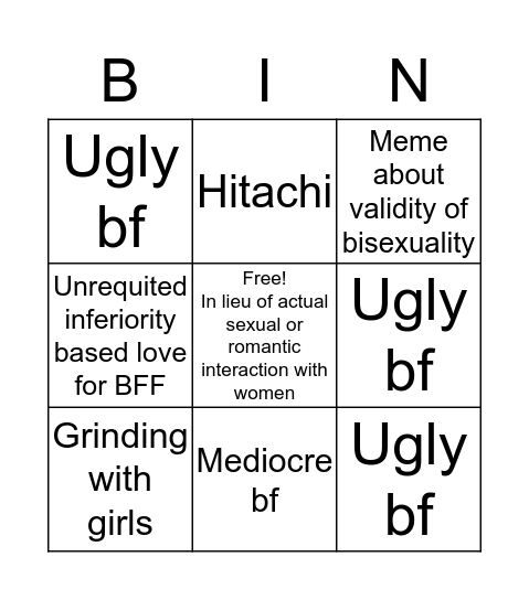 Bisexual girl Bingo Card