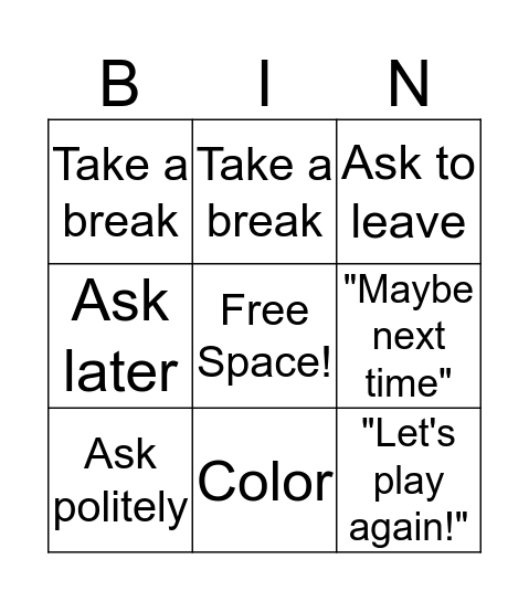 What to do? BINGO! Bingo Card