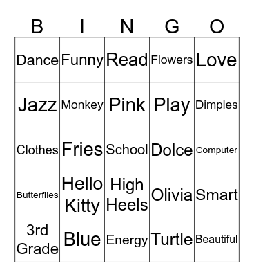 Gisella's Bingo Card