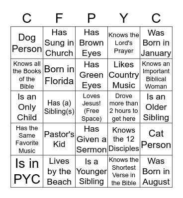 Getting to Know You Bingo!  Bingo Card