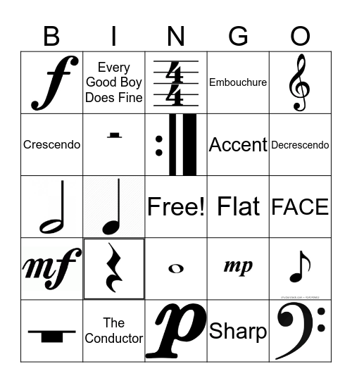 Band Bingo Card