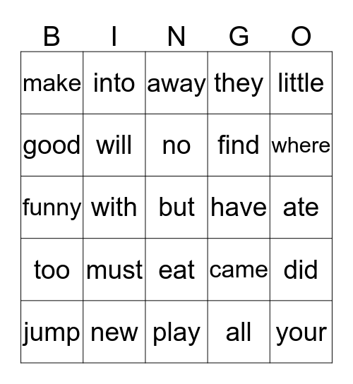 Popcorn Bingo Card