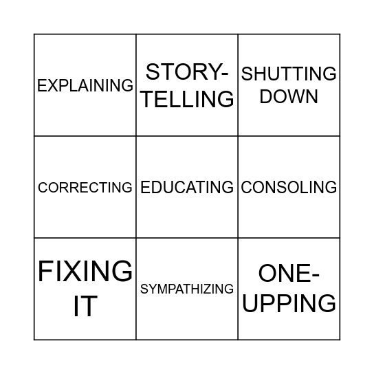 EMPATHY BINGO Card