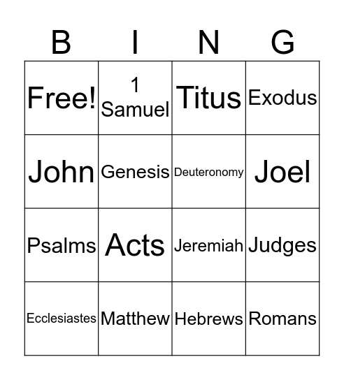 Bible BINGO Card