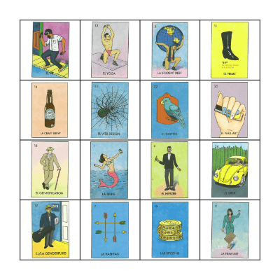 Millenial Loteria Bingo Card