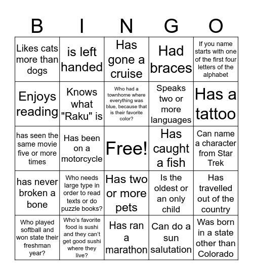 NFP Partners BINGO Card