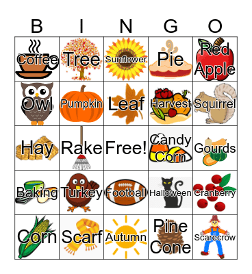 Fall Bingo Card