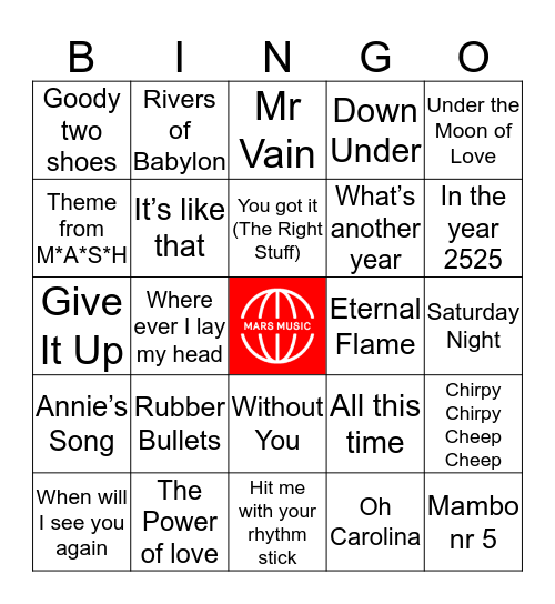 Bierfest Bingo Card