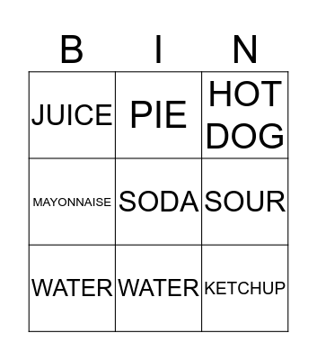 PICNIC DAY - FOODS Bingo Card
