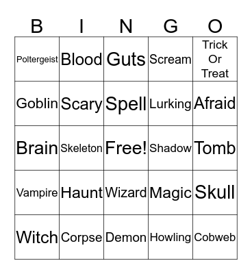 Halloween Bingo Card