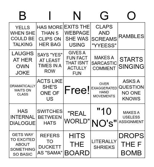 SLY BINGO Card