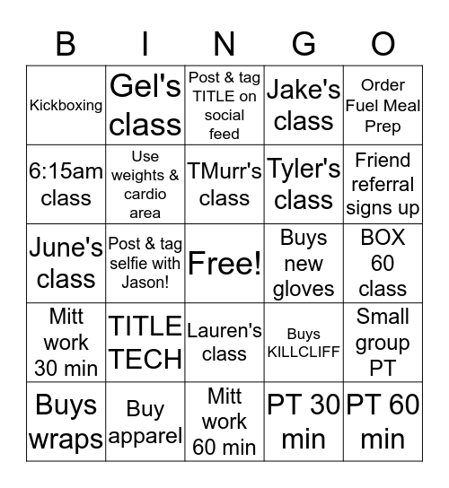 TITLE Bingo Card