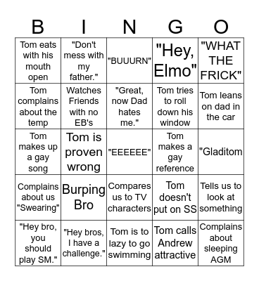 Styla Car Bingo Card