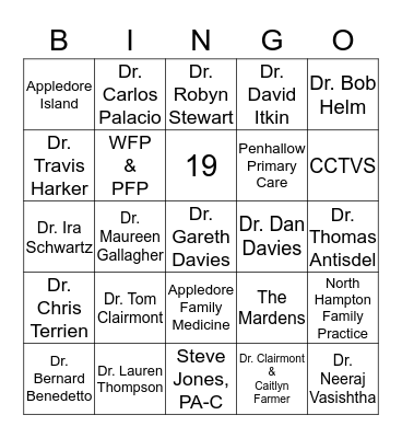 Appledore Bingo Card