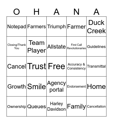 BINGO Card