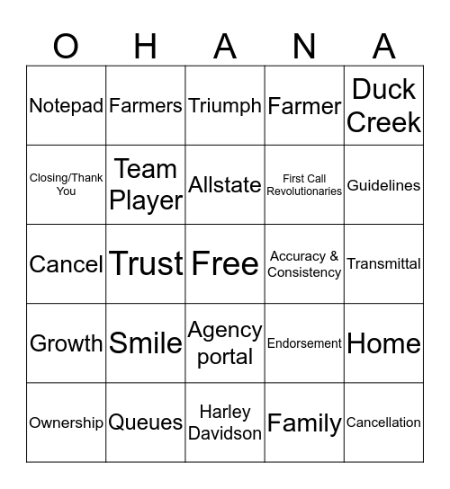 BINGO Card