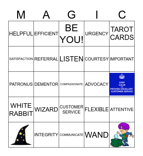 THE MAGIC OF CUSTOMER SERVICE Bingo Card